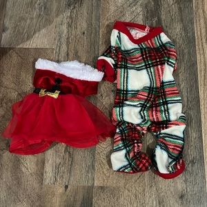 Holiday pjs and Santa dress size small